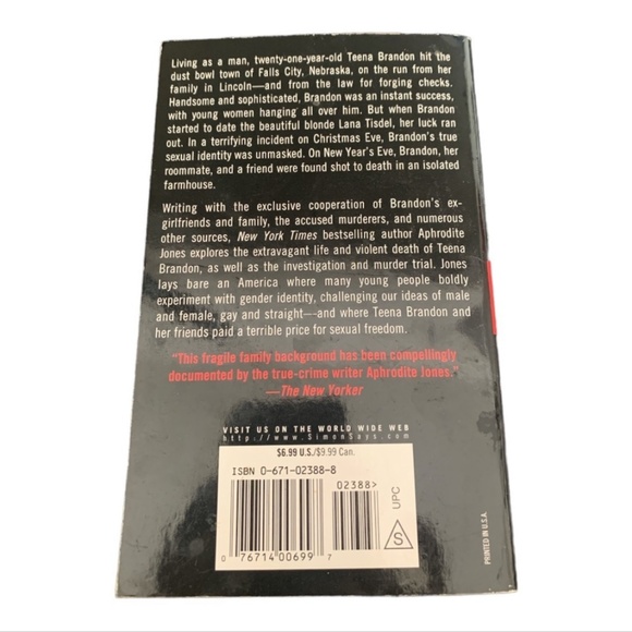 4/$20 True Crime All She wanted “Brandon Teena” inspired the movie Boys don’t Cr - Picture 2 of 6